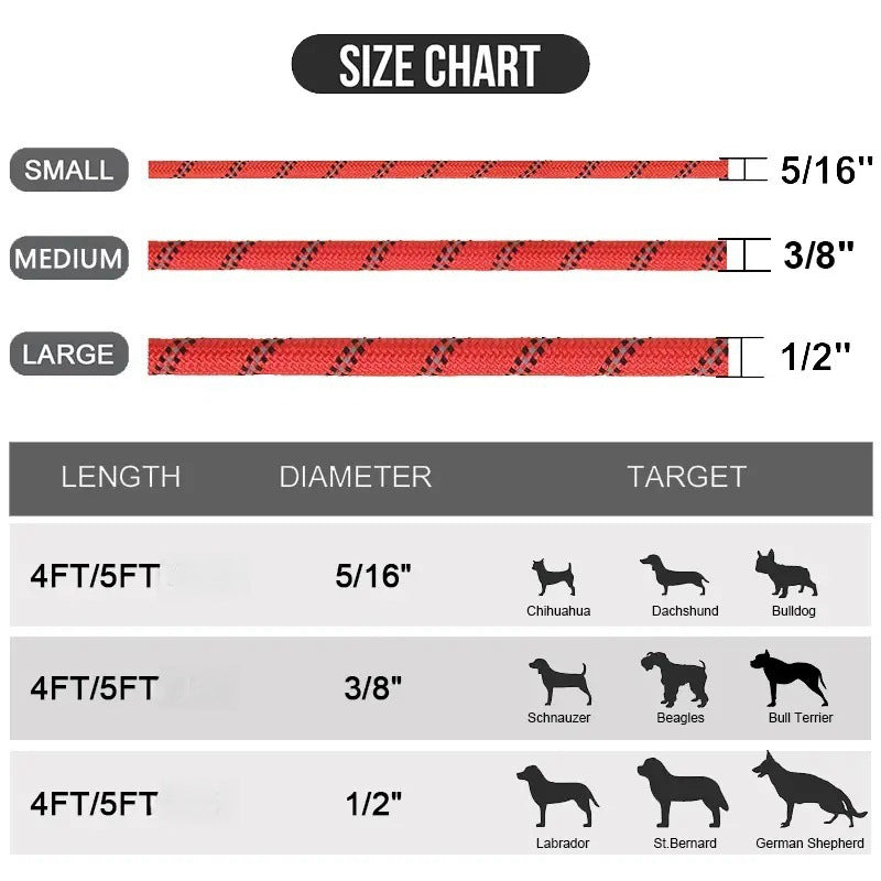 Reflective Adjustable Dog Leash and Collar Set