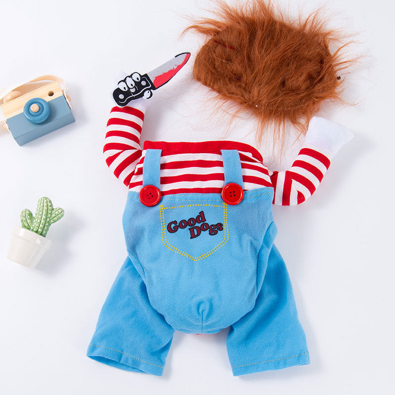Pet clothes with funny knives