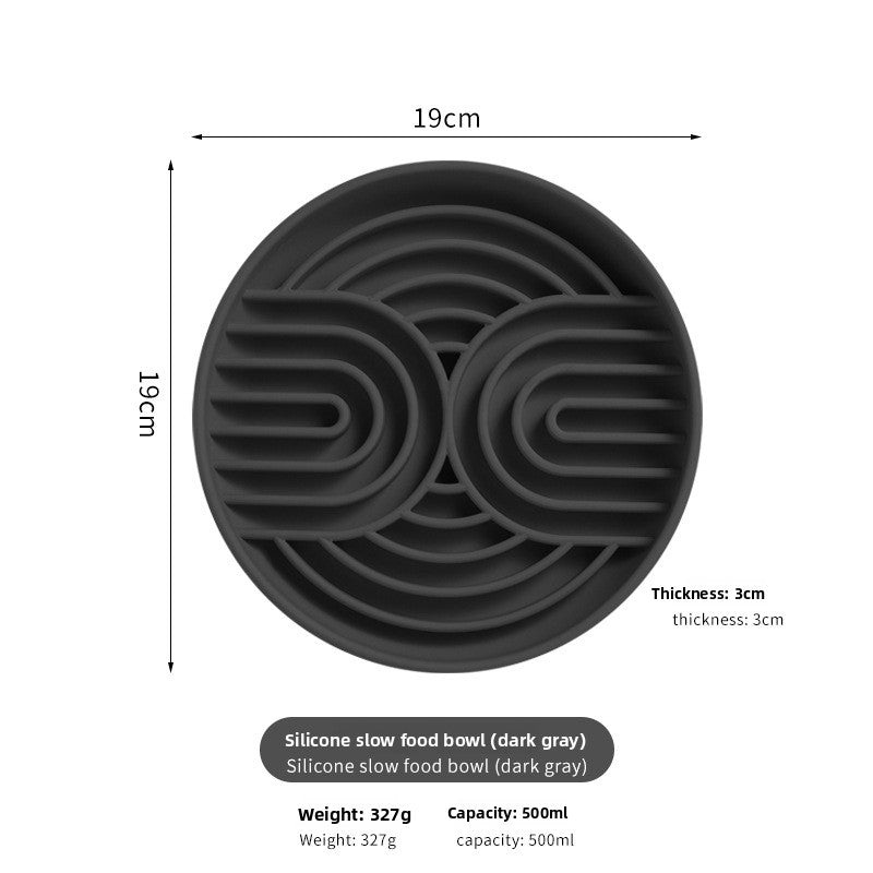 Silicone Slow Feeder Pet Bowl with Suction Base