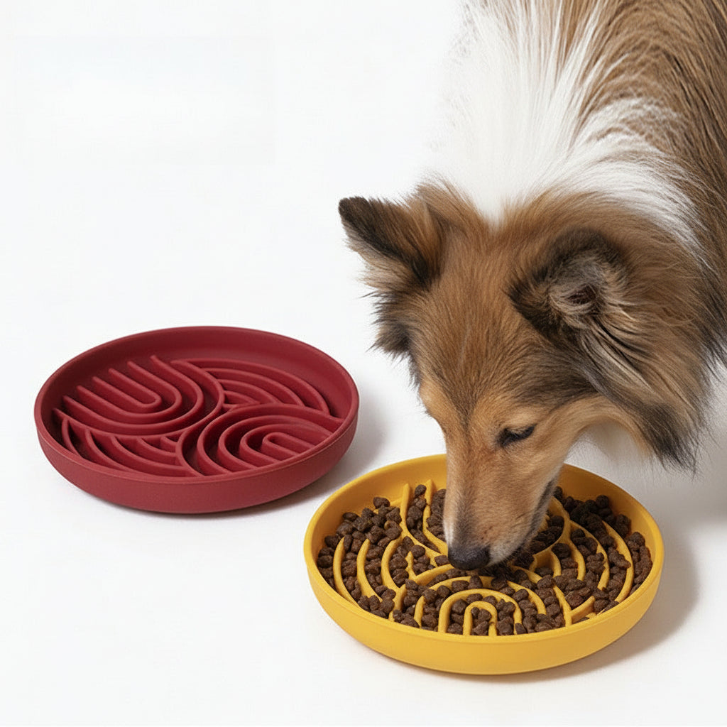 Silicone Slow Feeder Pet Bowl with Suction Base