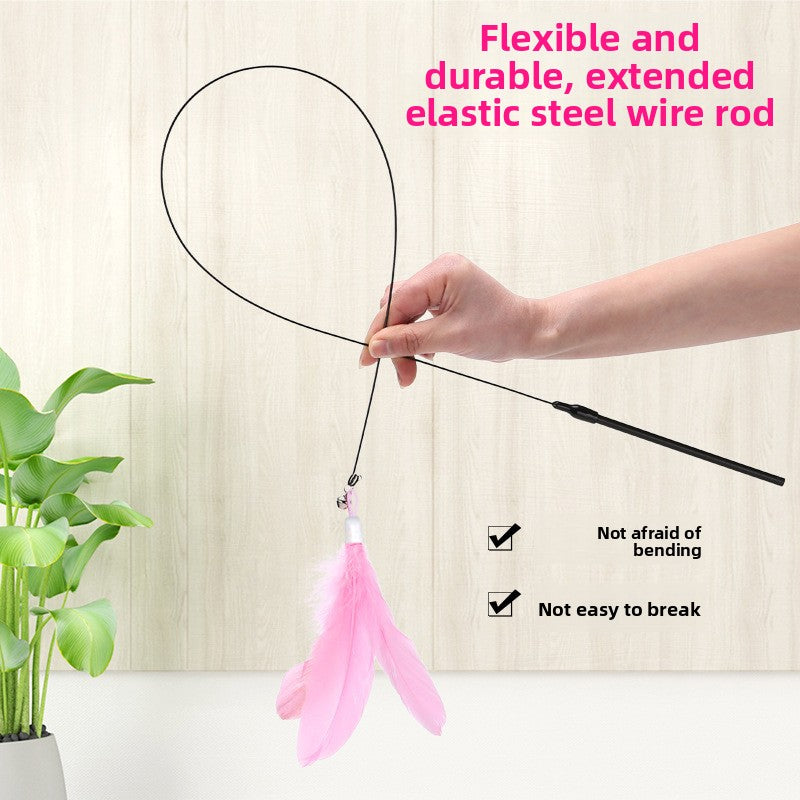 Feather Cat Teaser Stick with Suction Cup