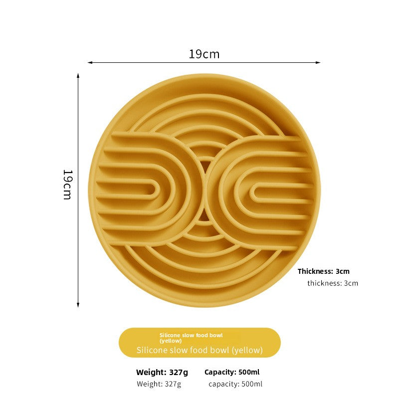 Silicone Slow Feeder Pet Bowl with Suction Base
