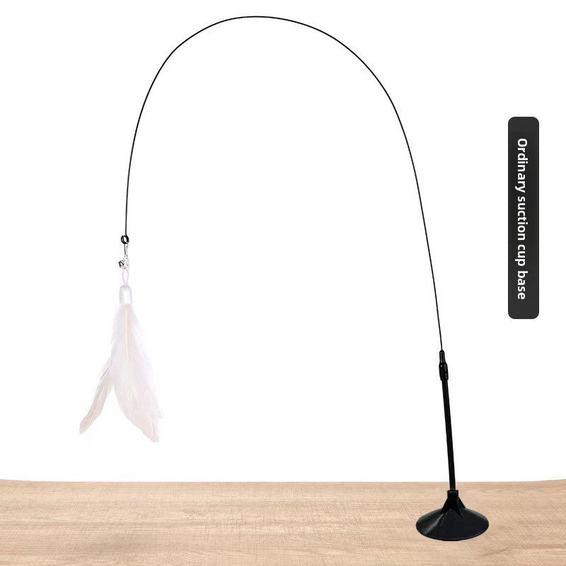 Feather Cat Teaser Stick with Suction Cup