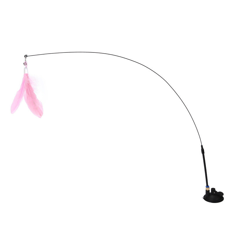 Feather Cat Teaser Stick with Suction Cup